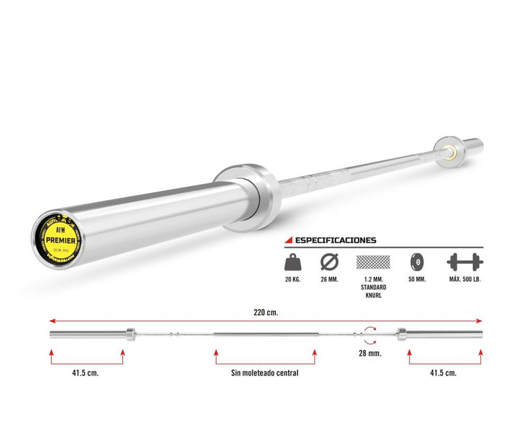 BARRA HARD CHROMED PREMIER 220 CM.